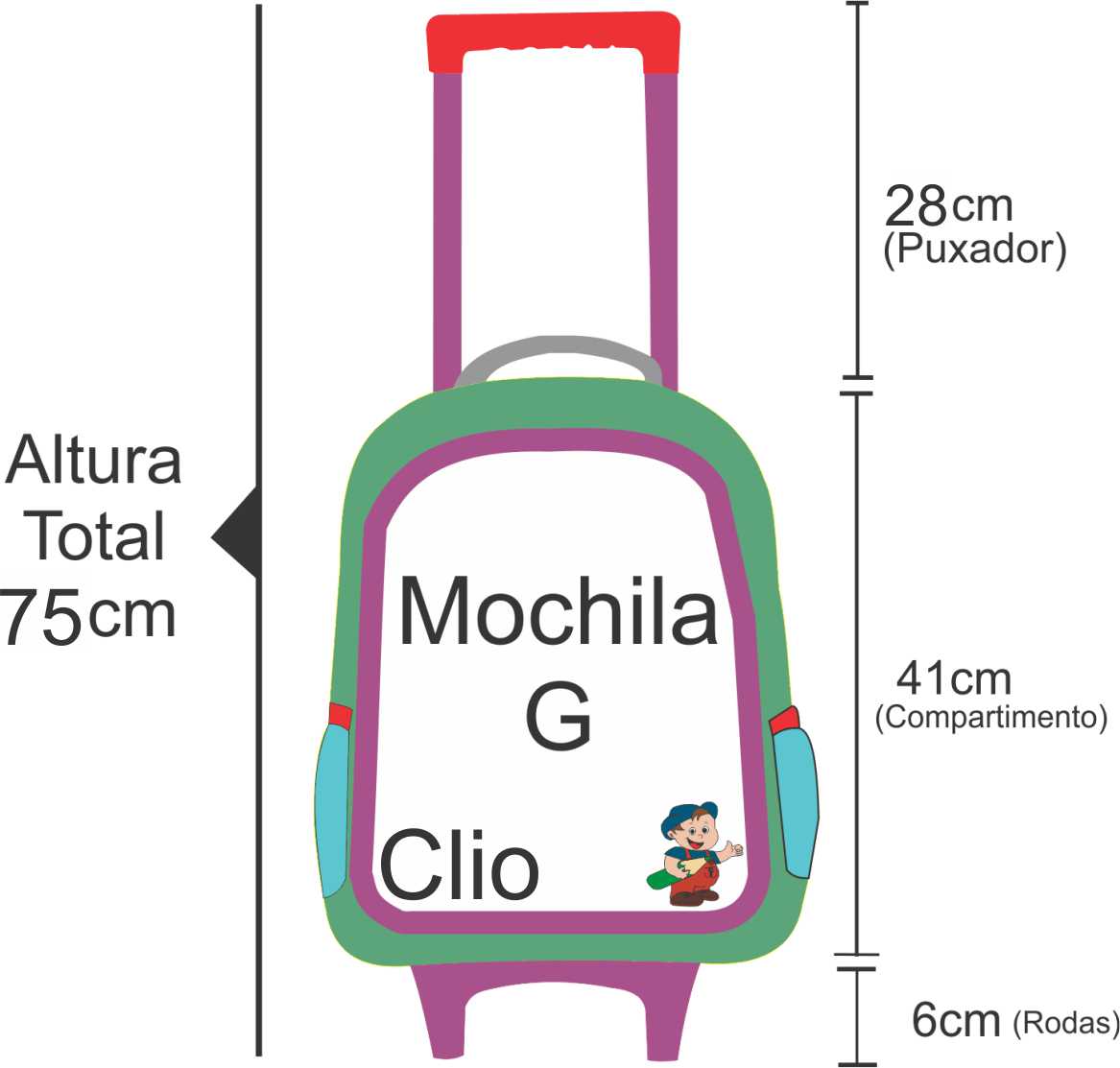 mochila de rodinha escolar infantil com rodas