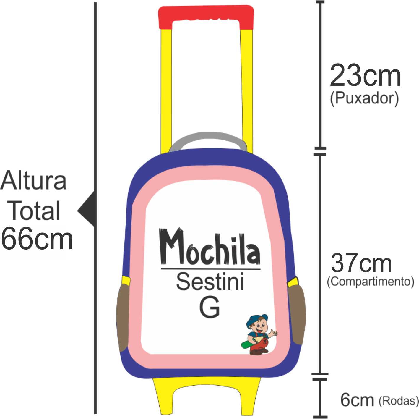 mochila de rodinha escolar 3d