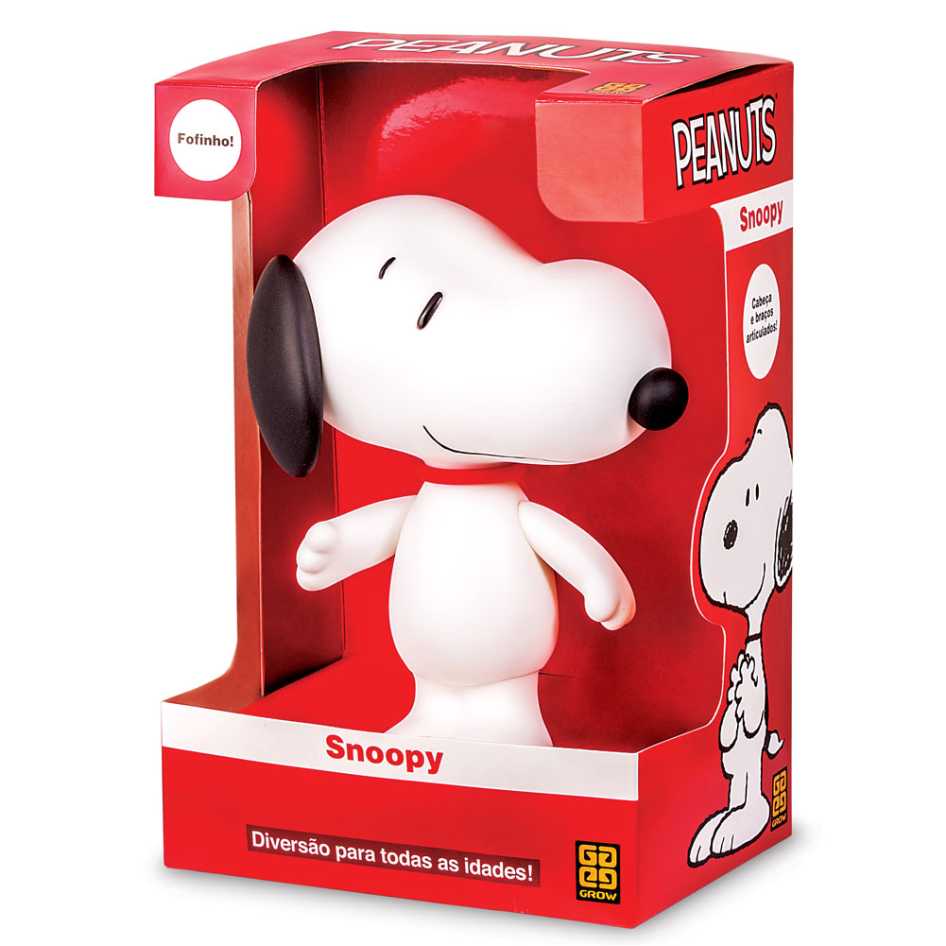 Boneco Snoopy Peanuts 15cm de altura Grow