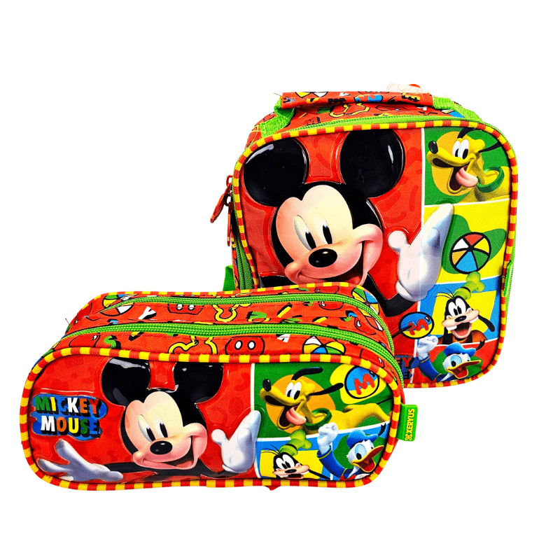 Lancheira Mickey Infantil Térmica com Estojo Duplo Xeryus 11614