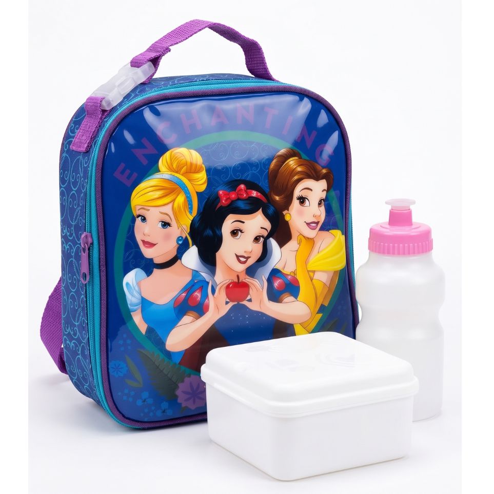 Lancheira Térmica Infantil Princesas Disney Dermiwil com Acessórios – Ref. 52130