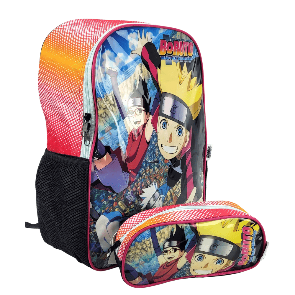 Kit Mochila Costas Estojo Menino Menina Boruto Naruto Hinata