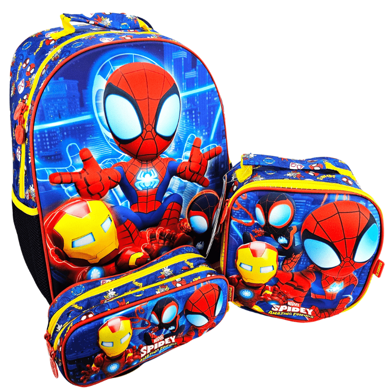 Mochila Costas Spidey Amazing Friends com Lancheira e Estojo Xeryus 11722