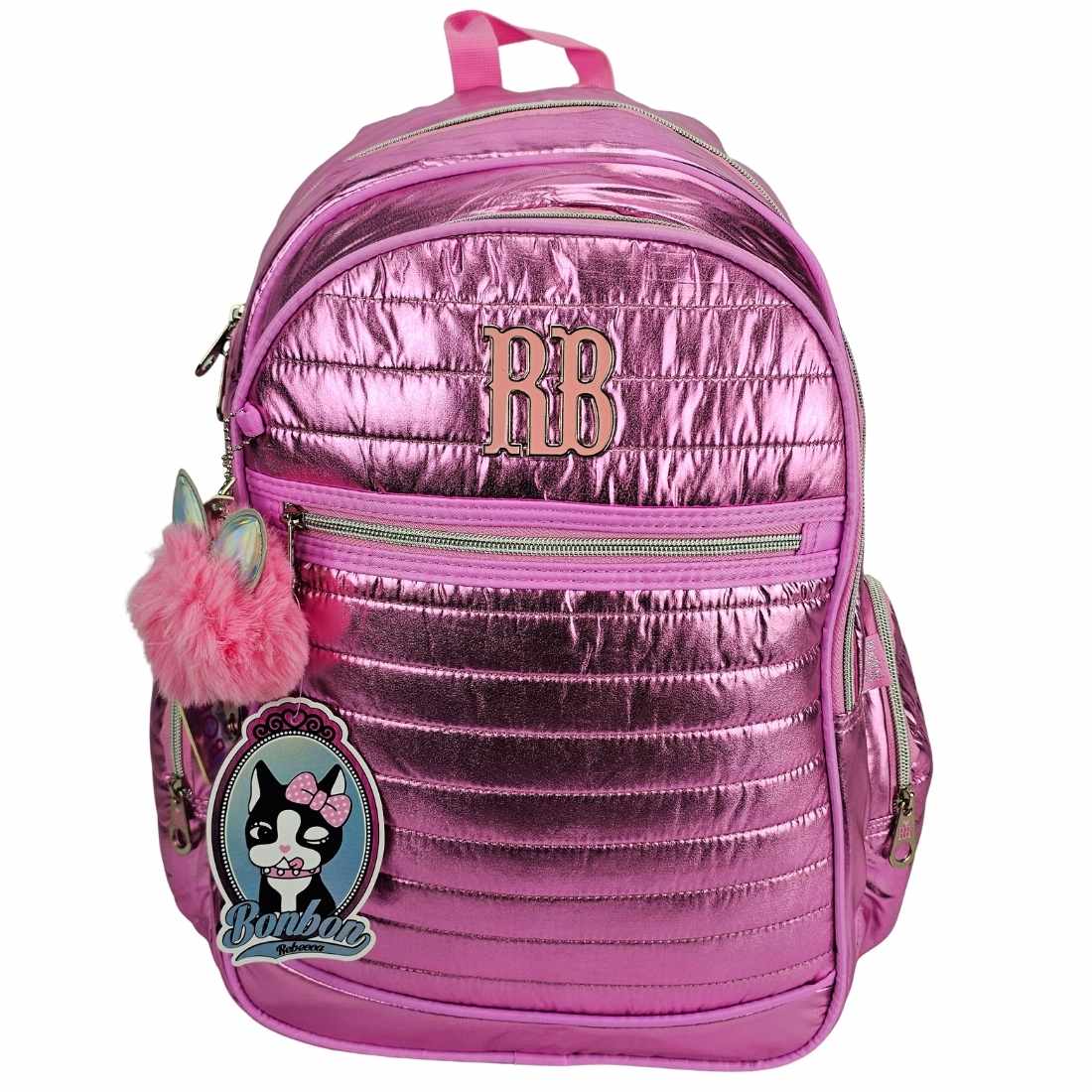 Mochila Rebecca Bonbon Metalizada Rosa para Notebook Clio