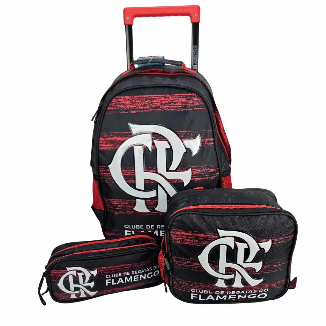 Kit Mochila de Rodinha Flamengo com Lancheira e Estojo Duplo Xeryus 16350