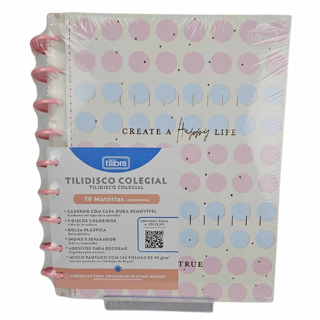 Caderno Tilidisco Soho Tilibra 10 Matérias 160 Folhas Colegial Disco