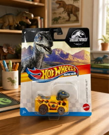 Carrinho Hot Wheels RacerVerse Jurassic World Velociraptor Blue Mattel