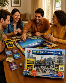 Jogo Super Banco Imobiliário Estrela com Máquina de Cartão de Crédito Jogo Super Banco Imobiliário Estrela com Máquina de Cartão de Crédito