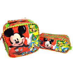 Lancheira Mickey Infantil Térmica com Estojo Duplo Xeryus 11614