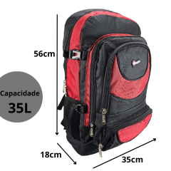 Mochila de Costas Trabalho Faculdade Grande Enoque EN118 Poli Biker Vermelho