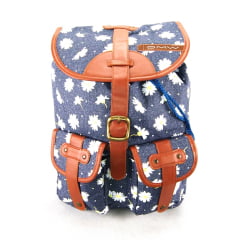 Mochila com Tampa DMW Flores ref 48962