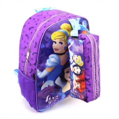 Mochila Princesas Disney Costas com Estojo Duplo Dermiwil 59515