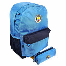 Kit Mochila Manchester City Oficial Urbana + Estojo Escolar Xeryus 14071