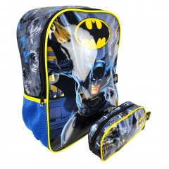 Mochila Batman Dc Costas com Estojo Luxcel IS37921BM-AM