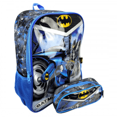 Mochila Batman Dc Costas com Estojo Luxcel IS37921BM-AZ