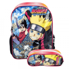 Mochila Boruto Costas com Estojo Luxcel IS38111BR-VM