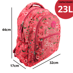 Mochila Capricho Student Rosa Floral Sestini 075978-08