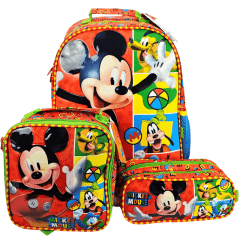 Mochila Costas Mickey Mouse Disney com Lancheira e Estojo Xeryus 11612