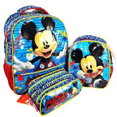 Mochila Costas Mickey Mouse Disney com Lancheira e Estojo Xeryus 11622