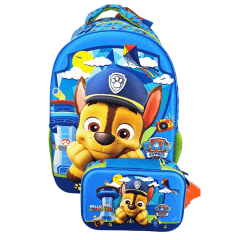 Mochila Costas 3D Patrulha Canina Chase com Estojo Box Xeryus 10982