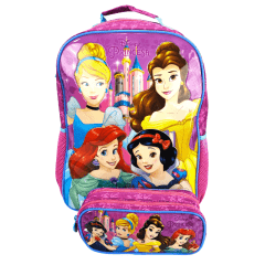 Mochila Costas Princesas Disney com Estojo Duplo Xeryus 11562