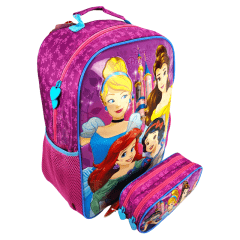 Mochila Costas Princesas Disney com Estojo Duplo Xeryus 11562