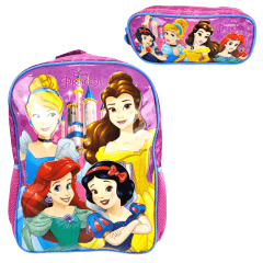 Mochila Costas Princesas Disney com Estojo Duplo Xeryus 11562