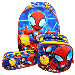 Mochila Costas Spidey Amazing Friends com Lancheira e Estojo Xeryus 11722