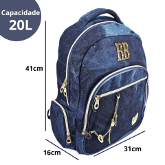 Mochila de Costas Rebecca Bonbon Jeans Azul RB2088