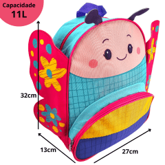 Mochila Infantil Costas Clio Pets Borboleta Pequeno CP24018D Rosa