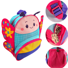 Mochila Infantil Costas Clio Pets Borboleta Pequeno CP24018D Rosa