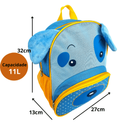 Mochila Infantil Costas Clio Pets Cachorro Pequeno CP2643D Azul