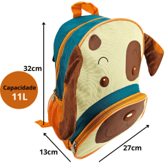 Mochila Infantil Costas Clio Pets Cachorro Pequeno CP2643D Verde