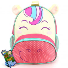 Mochila Infantil Costas Clio Pets Unicórnio Rosa CP9238P