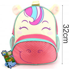 Mochila Infantil Costas Clio Pets Unicórnio Rosa CP9238P