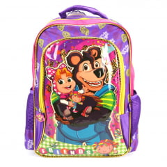 Mochila Infantil Costas Escolar Friends Urso Vozz M3908 Roxo