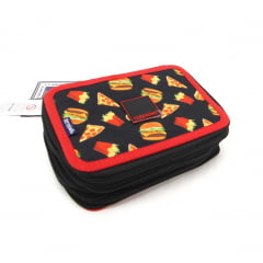 Mochila Juvenil Fast Food Container com Garrafa Plástica e Estojo Dermiwil 37736