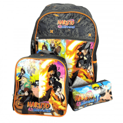 Mochila Naruto Shippuden Costas com Lancheira e Estojo Pacific 978A04