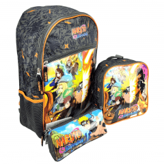 Mochila Naruto Shippuden Costas com Lancheira e Estojo Pacific 978A04