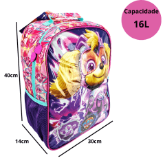  Mochila Patrulha Canina Skye Costas Escolar Xeryus 11792