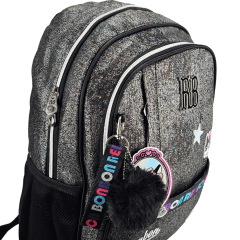 Mochila Rebecca Bonbon Fashion Preta RB3120 Clio Escolar