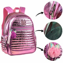 Mochila Rebecca Bonbon Metalizada Rosa para Notebook Clio Mochila Rebecca Bonbon Metalizada Rosa para Notebook Clio