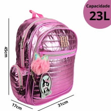 Mochila Rebecca Bonbon Metalizada Rosa para Notebook Clio