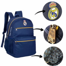 Kit Mochila Real Madrid Oficial + Estojo Escolar Xeryus Grande 14370