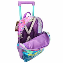 Mochila de Rodinha Sereia Mermaid Emoji Pacific com Pompom