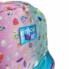 Mochila de Rodinha Sereia Mermaid Emoji Pacific com Pompom