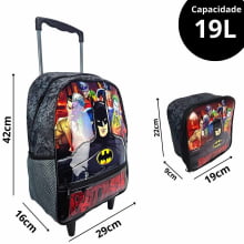 Kit Mochila de Rodinha Batman com Lancheira Térmica Xeryus