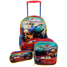 Kit Mochila de Rodinha Carros Disney com Lancheira Térmica e Estojo Xeryus 11630 Kit Mochila de Rodinha Carros Disney com Lancheira Térmica e Estojo Xeryus 11630