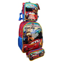 Kit Escolar Mochila de Rodinha Carros Disney com Lancheira Térmica e Estojo Xeryus 11630