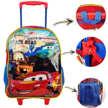 Kit Escolar Mochila de Rodinha Carros Disney com Lancheira Térmica e Estojo Xeryus 11630